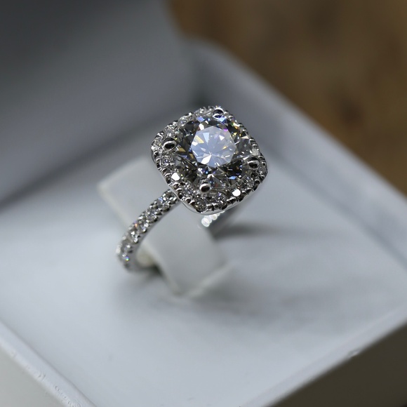 3.75 carat diamond halo engagement ring